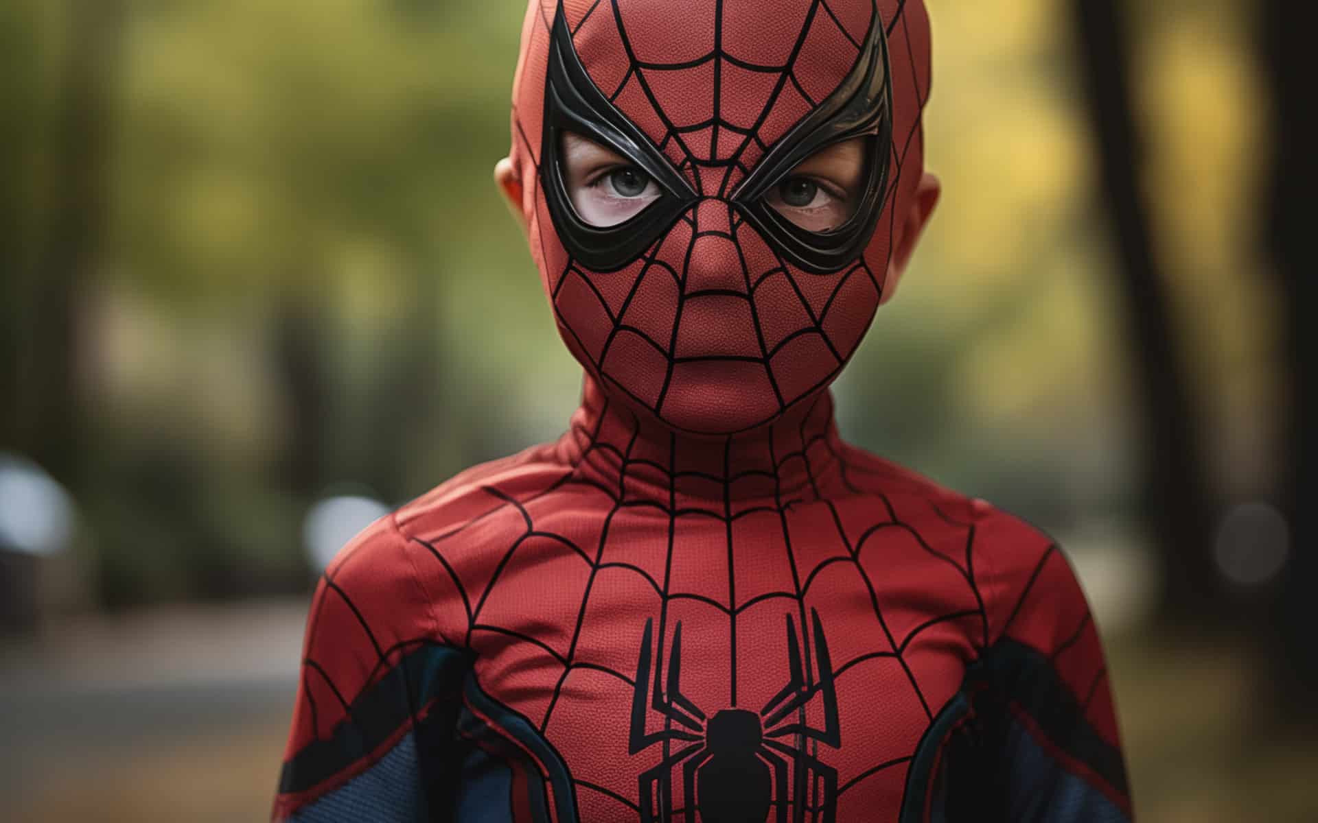 Haunt Couture: 13 Easy DIY Halloween Costumes 2 a close up image of a homemade, DIY Spider-Man Halloween costume