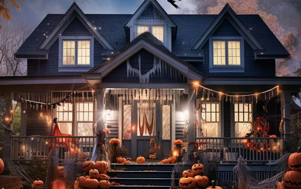 Hauntingly Beautiful: A Guide to Decorating Your Home for Halloween 1 example of house exterior Halloween decorating done right