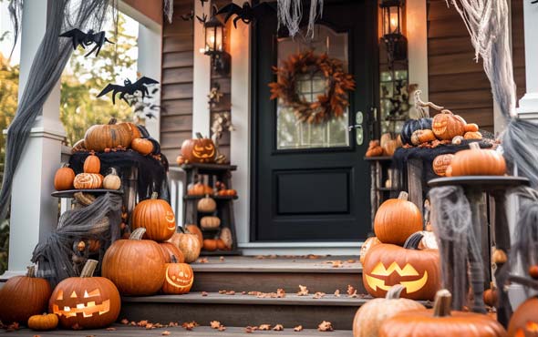Hauntingly Beautiful: A Guide to Decorating Your Home for Halloween 2 a well-decorated porch ready for Halloween