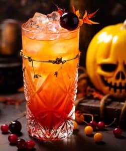 The Halloween Vampire's Tequila Sunrise cocktail