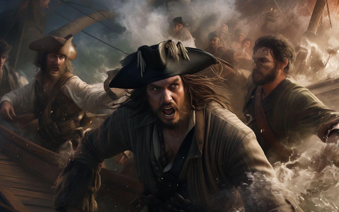 Conquer Halloween with This DIY Pirate Costume (Guaranteed Booty Haul!) 3 image of real life pirates in danger on the stormy high seas.