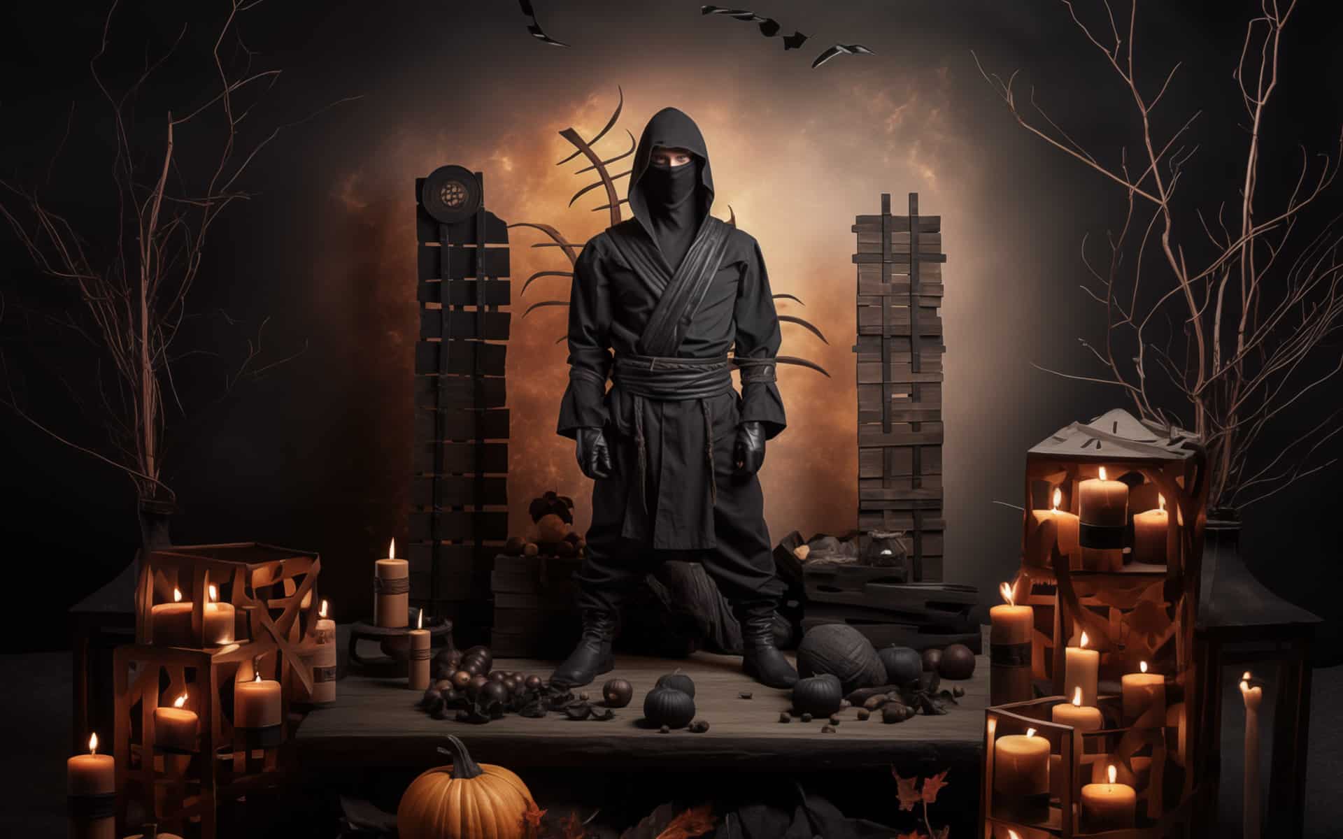 Haunt Couture: 13 Easy DIY Halloween Costumes 13 image of a traditional ninja uniform that will serve as an authentic Halloween costume.