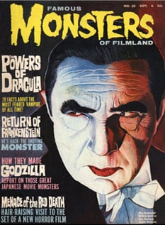 Monsters on Newsstands : Revisiting the Golden Era of American Horror Magazines 4 Cover artwork for Famous Monsters of Filmland magazine featuring Bela Lugosi as Count Dracula
